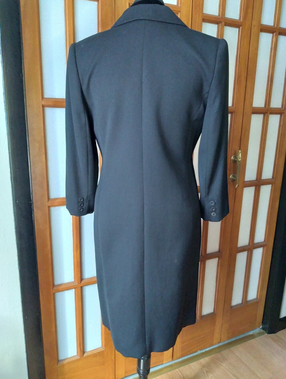 Women's Wool Blend Lined Black Mid Length Jacket Sz 4 In Excellent Condition - Picture 2 of 13